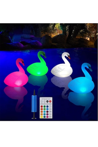 Greentech Güneş Enerjili Renk Değiştiren Led’li Şişme Kuğu / GT-SL24