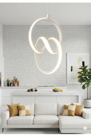 Signature Venüs Modern Beyaz Led Avize Yatak Odası - Hol - Salon