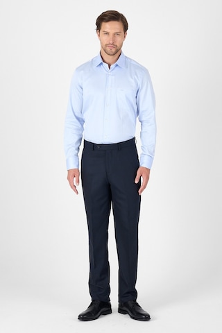 İmza Mavi Sert Yaka Düz Classic %100 Pamuk Comfort Fit Gömlek 1004250323 Mavi