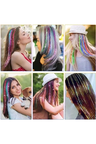 Klipsli Hair Tinsel Saç Simi / Htk06 Çok Renkli