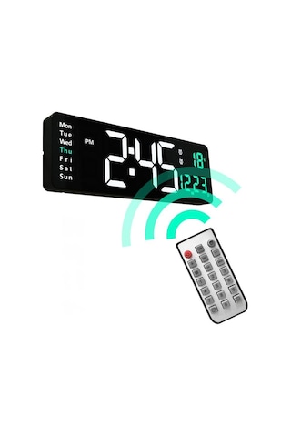 Yystore Ev Duvar Saati Led16 İnç Geniş Ekran Fonksiyonu Dijital Diğer