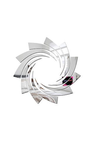 Spiral Serisi Modern Tasarım Akrilik Duvar Dekorasyon Ürünleri Gümüş Renk 50 Cm