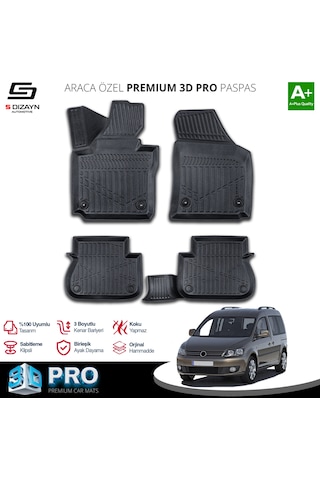 Volkswagen Caddy 3d Pro Havuzlu Paspas 2010-2015 A+ Kalite
