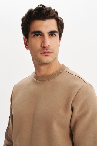 AR-MA Arma Erkek Regular Fit Basic 3 İplik Şardonlu Bisiklet Yaka Sweatshirt Pamuk Polyester Karışımlı K30124603302 Gri