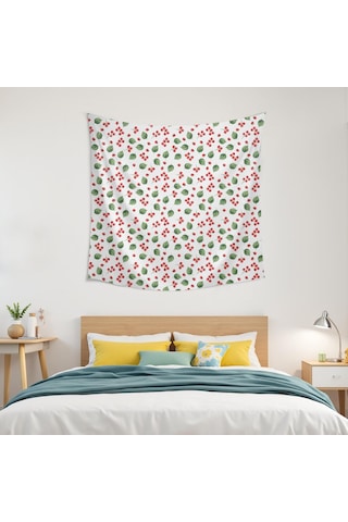 Noel Temalı 50x50 İnç Kare Goblen Duvar Halısı, Oturma Odası, Yatak Odası Ve Genç Odası İçin