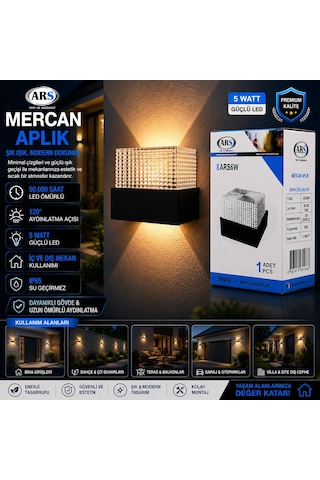 Ip66 50.000 Saat Led Ömrü 5w Mercan Led Aplik Duvar Lambası Ars-348957 5468 Çok Renkli