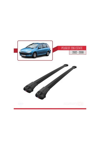 Peugeot 206 Estate 2002-2008 Arası İle Uyumlu Ace-1 Ara Atkı Tavan Barı Siyah