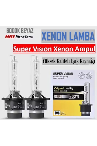 2 Adet D2s Hıd Xenon Far Ampulü 12v/35w 6000k Beyaz