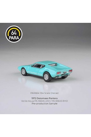 Para64 De Tomaso Pantera 1972 Verde Aqua Lights Down Pa-55645 Çok Renkli