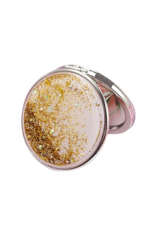 Suntek Yuvarlak Çift Taraflı Simli Makyaj Aynası Altın