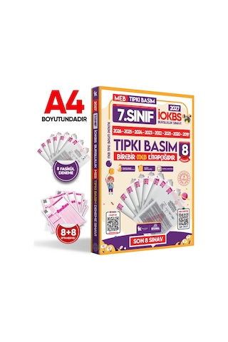 2027 7.Sınıf İOKBS-BURSLULUK Çıkmış Soru Tıpkı Basım 8li Deneme Paketi PDF/Video Çözümlü Türkiye G.