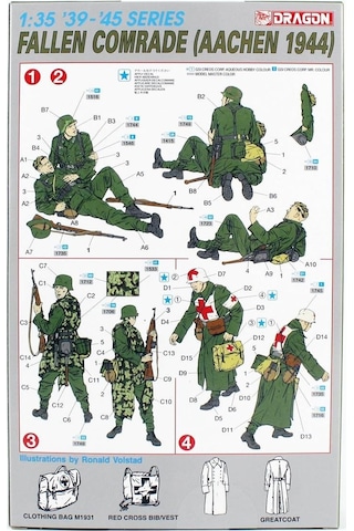 Dragon 6119 1/35 Ölçek, Yere Düşmüş Yoldaş Ve Asker Figürleri Aachen1944 , Plastik Model Kiti-57350