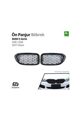 S-dizayn Bmw 5 Serisi G30/g38 Ön Panjur Böbrek Parlak Siyah Çerçeveli Krom Diamond Model 2017 Üzeri