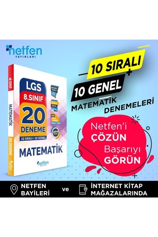 Netfen 8.Sınıf Lgs Matematik 20 Li Deneme Sınavı Fasikül Soru