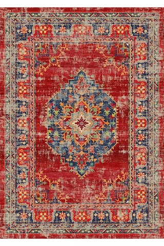 Bazaarforum Pamuk Dokuma Taban Kaymaz Tüy Dökmeyen Vintage Halı Salon Halısı Mutfak Halısı Koridor Halısı, Kır Çok Renkli