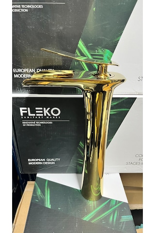 Gold Şelale Çanak Lavabo Bataryası Altın - Gold