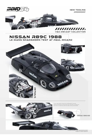 Mini Gt 1:64 Nissan R89c Le Mans Shakedown Test At Paul Rıcard 1988 Siyah