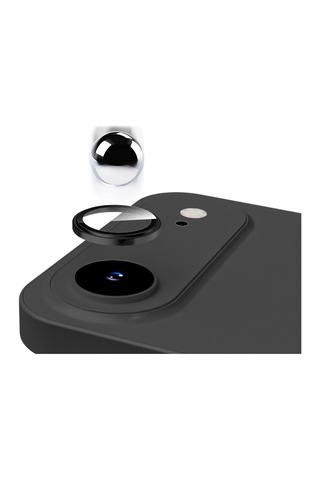 Apple Uyumlu iPhone 17 Air Metal Çerçeveli Temperli Kamera Lens Koruyucu Siyah