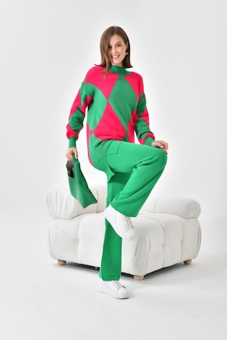 Ftz Women Kadın Baklava Desen Detaylı İkili Takım Benetton 20466-benetton Yeşil