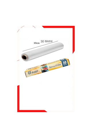 Gıda Streç Film Streç Film Kutulu 30cm X 30metre Yiyecek Tazelik Koruma Streç Film Rulosu 5 Adet