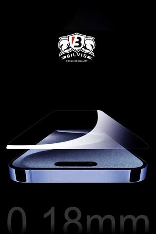 Apple iPhone Uyumlu 16 Pro Bilvis 0.18mm Plus Cam Ekran Koruyucu