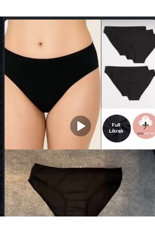 Nurivastore Siyah Bikini Külot Beyaz