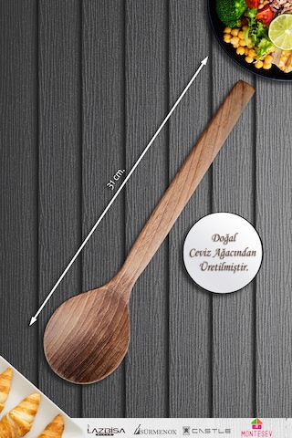 Doğal Ceviz Ağacı Ahşap Tahta Kaşık Seti Ağaç Kaşık 3lü Set 04 Ahşap