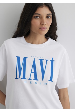 Mavi - Mavi Logo Baskılı Beyaz Tişört 1611990-620 Beyaz