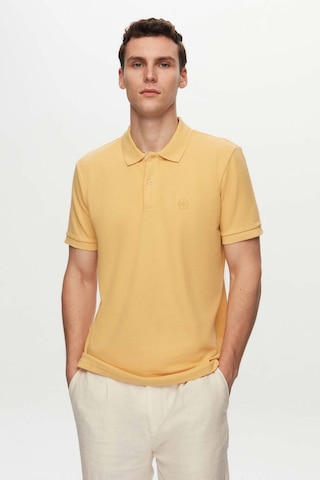 D's Damat Ds Damat Regular Fit Açık Sarı Pike Dokulu %100 Pamuk Kıvrılmaz Polo Yaka Nakışlı T-Shirt 4HC14ORT51000 Sarı