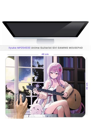 İlyuka 40x30cm Gaming Oyuncu Mousepad Anime Guitar Girl Mp254030