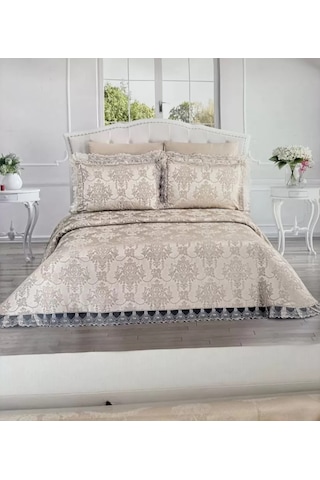 Şönil 3 Parça Yatak Örtüsü Seti Çift Kişilik 255x265 Cm Lüx Yatak Örtüsü Çeyizlik Yatak Odası Takımı Çok Renkli