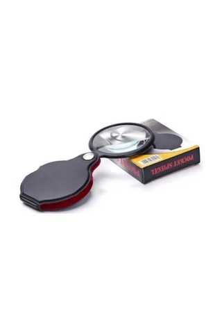 Jenerik 5x 60mm Cam Lens,katlabilir,deri Kaplamalı Cep Büyüteçxx1051