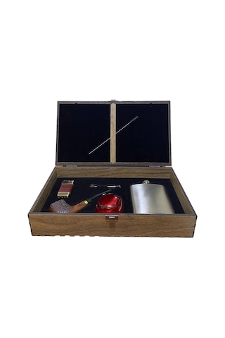 Pipsan Ahlat Ağacı Pipo 7 Oz Çelik Mataralı Set 605750-509255