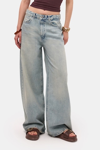 Itsbasic Kadın Kot Renk 4s6-32 Süper Baggy Fit %100 Koton Denim Jean Mavi