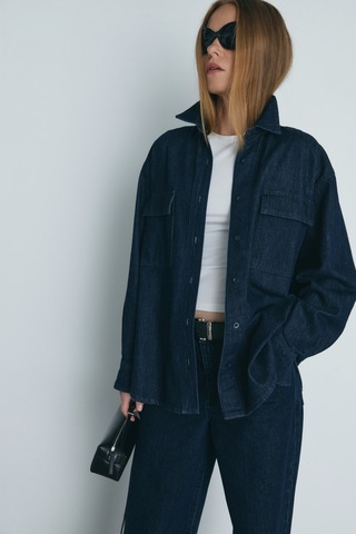 Suud Collection Mavi 88 Oversize Denim Gömlek
