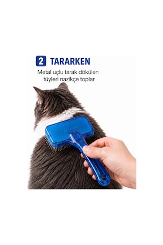 Büro Ev Ofis Evcil Pet Hayvanı Kedi Köpek İçin Metal Uçlu Tüy Toplama Tarağı
