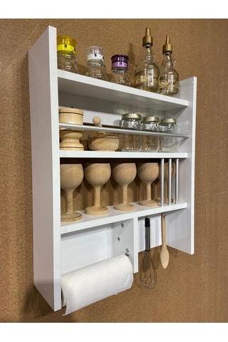 Bicabin Dekoratif Çok Amaçlı Duvar Rafı, Düzenleyici, Organizer (534116160) Beyaz