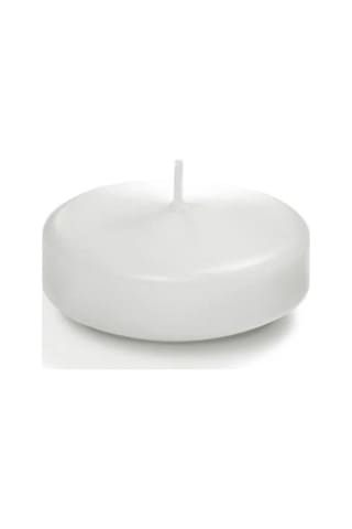 4 Lü Vazo + 12 Adet Çap 5 Cm Beyaz Yüzen Mum Beyaz