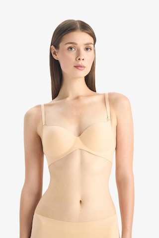 Defacto Micro Kaplı Yarım Dolgulu Balenli Tişört Bra-fall İn Love C1525ax25aubg392 Bej