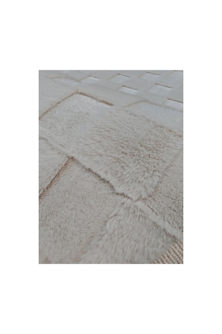 Premium Peluş Tavşan Post Yıkanabilir Yumuşak Dokulu Hafif Salon Oturma Odası Mutfak Çocuk Odası Yatak Odası Bej 3000daire