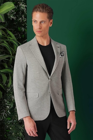 Efor Comfort Fit Kırçıllı Dokuma Pamuklu Casual Gri Ceket C 665 Gri