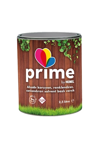 Prime Solvent Bazlı Renkli Ahşap Vernik - 2,5 Lt