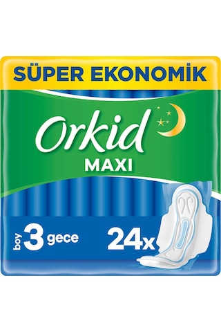 Orkid Maxi Hijyenik Ped Gece 24'lü