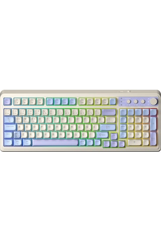 Aula S99 Retro Rgb Gaming 3 Modlu Bluetooth/2.4ghz/usb-c Kablosuz Makrolu Türkçe Q Klavye Mavi