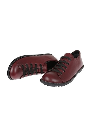 Pullman Hakiki Deri Kadın Casual Ayakkabı 34210 Bordo Bordo