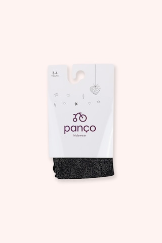 Panço Kız Bebek Sim Detaylı Siyah Külotlu Çorap