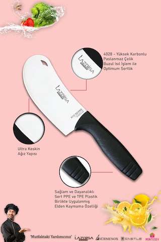 Eco Serisi Mutfak Bıçak Seti Et Sebze Börek 4 Lü Set Mft-8654 Siyah