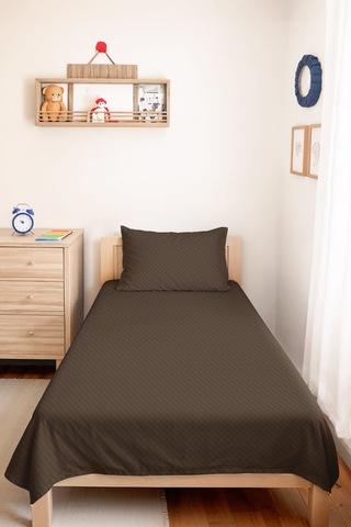 Vizon Minimal Genç Odası Tek Kişilik Pike Takımı - Modern Kapitone 160x220 Cm Yazlık Yatak Örtüsü Siyah