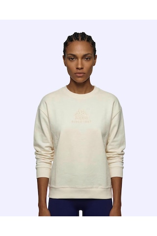 Kappa Milas Crewneck Kadın Beyaz Comfort Sweatshirt