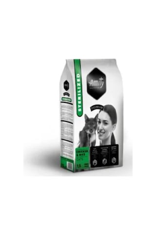 Amity Premium Sterilized Tavuklu ve Pirinçli Kısırlaştırılmış Yetişkin Kedi Maması 1500 G